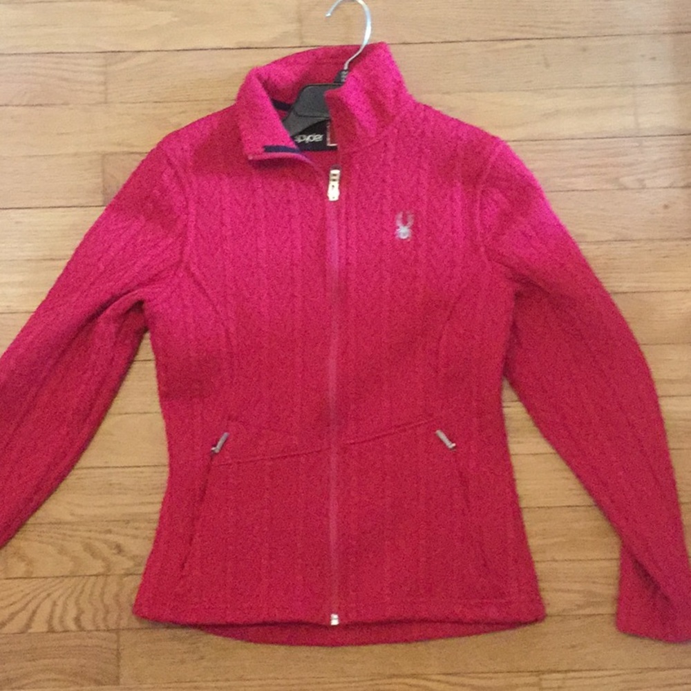 Spyder women's zip up pink core sweater